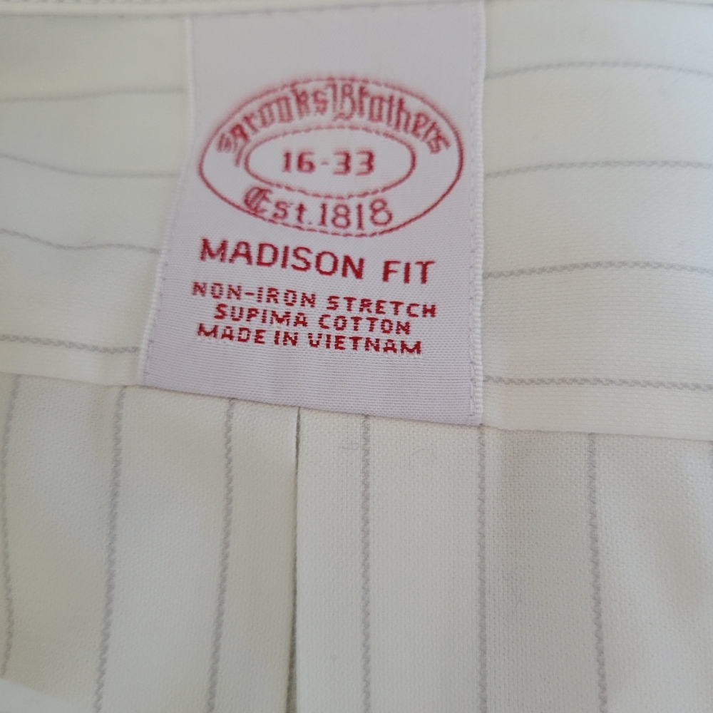 Brooks Brothers White Pinstripe Dress Shirt - Picture 2 of 5